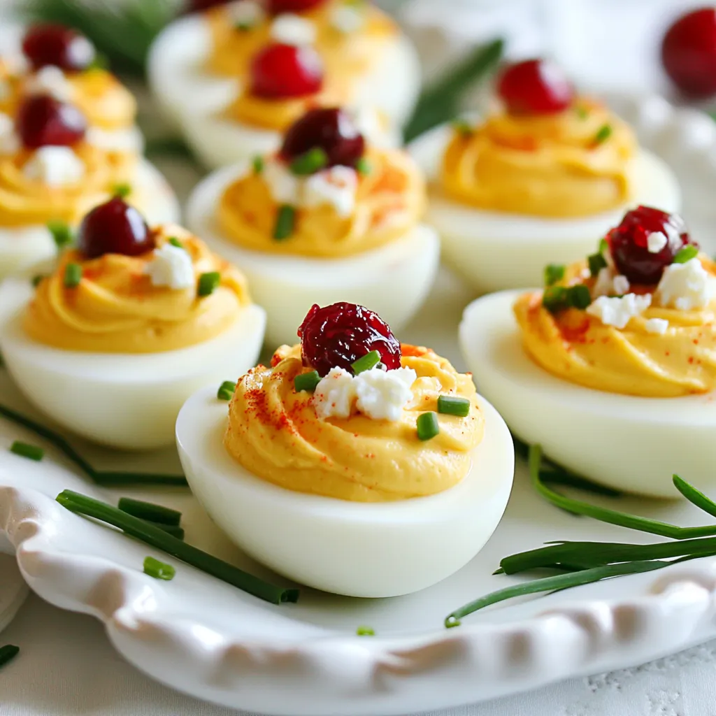 Cranberry Deviled Eggs Savory Party Treat