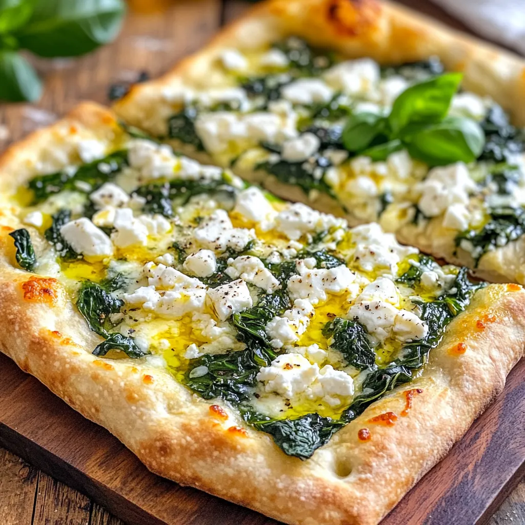 Greek Roasted Garlic Spinach White Pizza: A Flavorful Delight