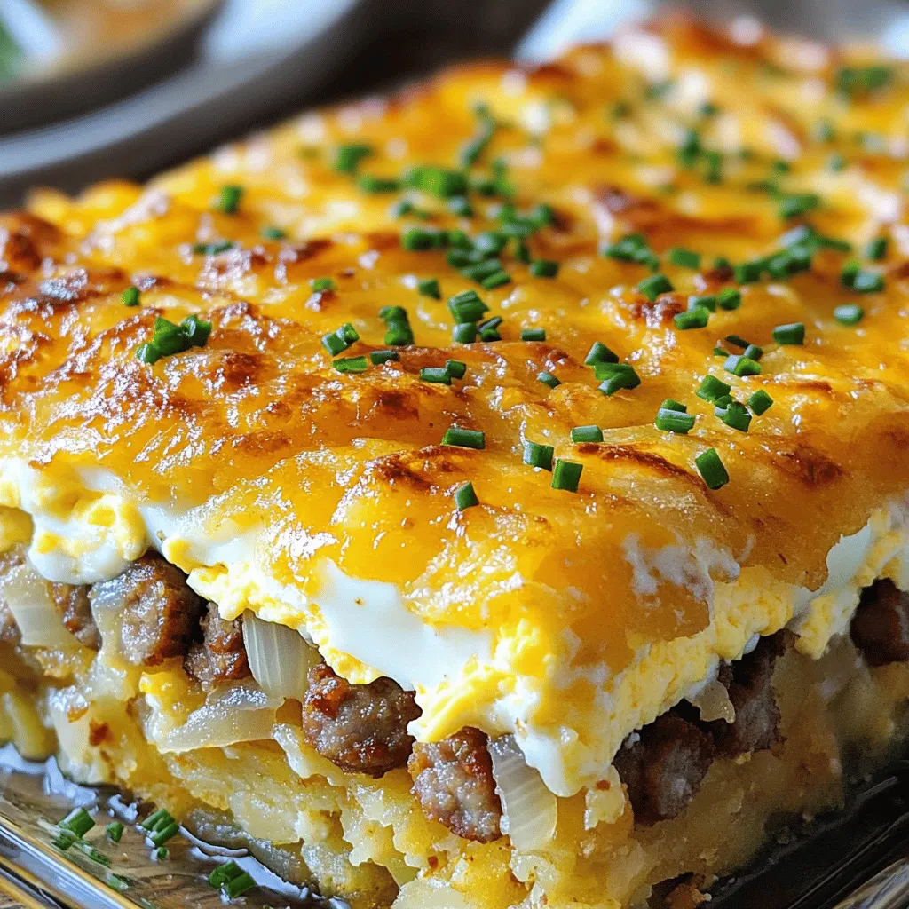 - Breakfast sausage - Frozen hash browns - Cream cheese