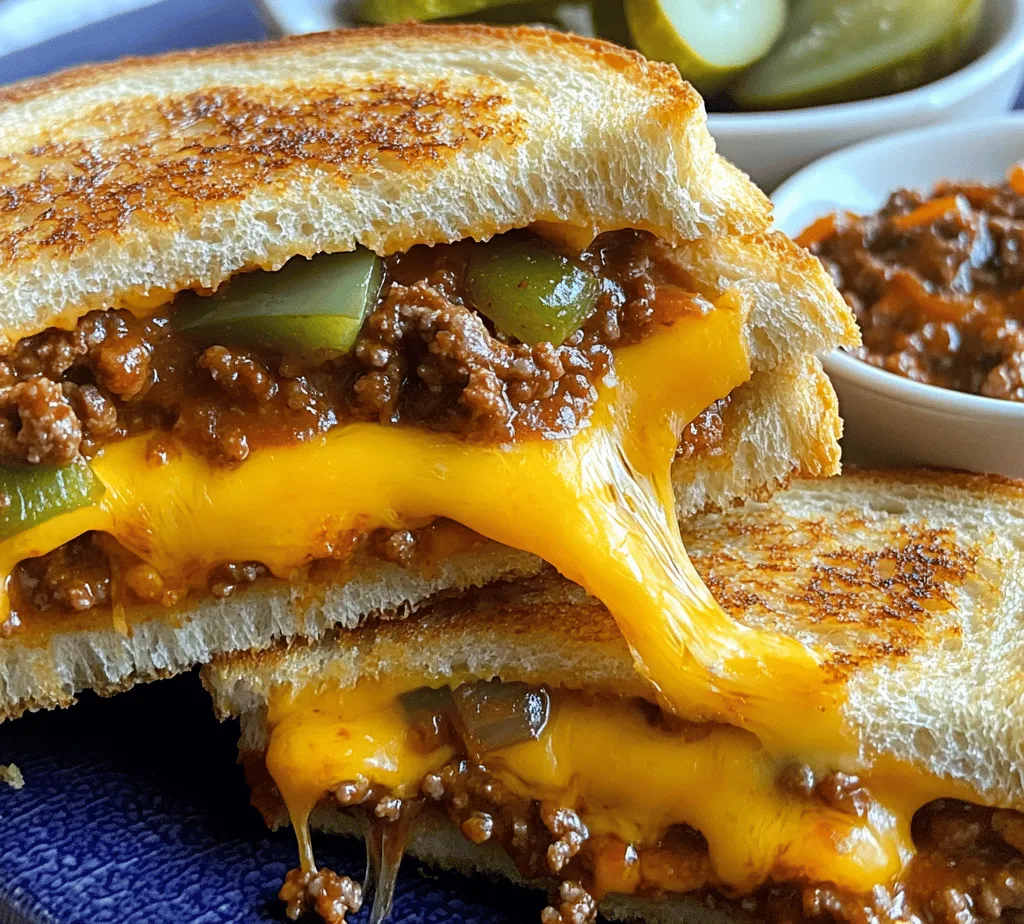 To fully appreciate the Sloppy Joe Grilled Cheese Delight, it