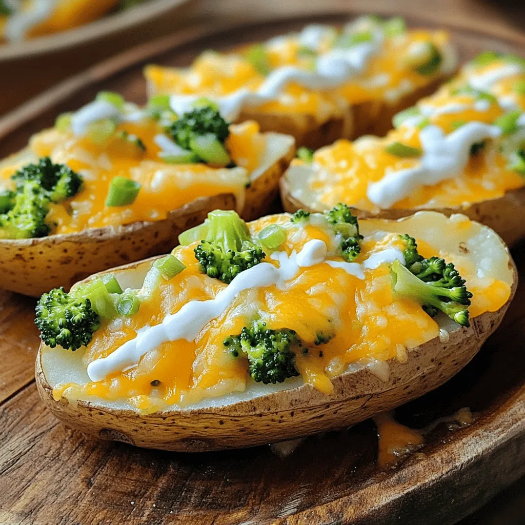 Cheesy Broccoli Cheddar Potato Skins Delightful Recipe