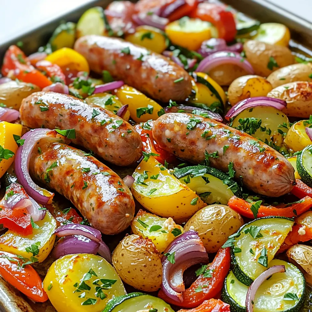 Sausage &amp; Veggie Sheet Pan Dinner Simple and Tasty