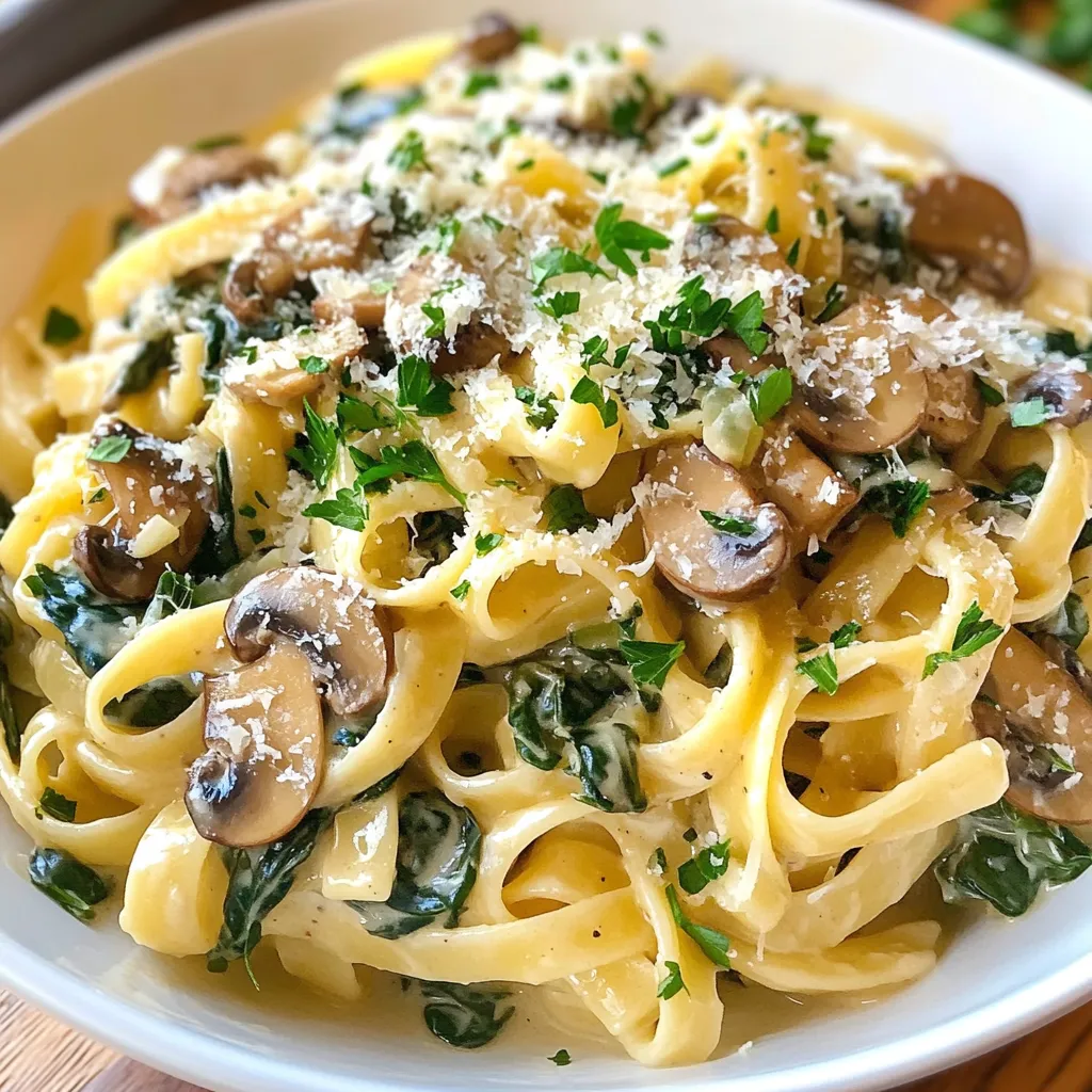 Mushroom Spinach Pasta Healthy and Flavorful Dish