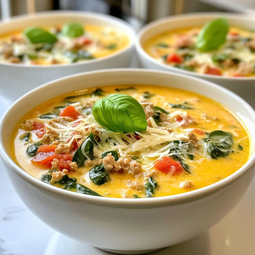 Creamy Italian Ground Chicken Soup Hearty and Flavorful