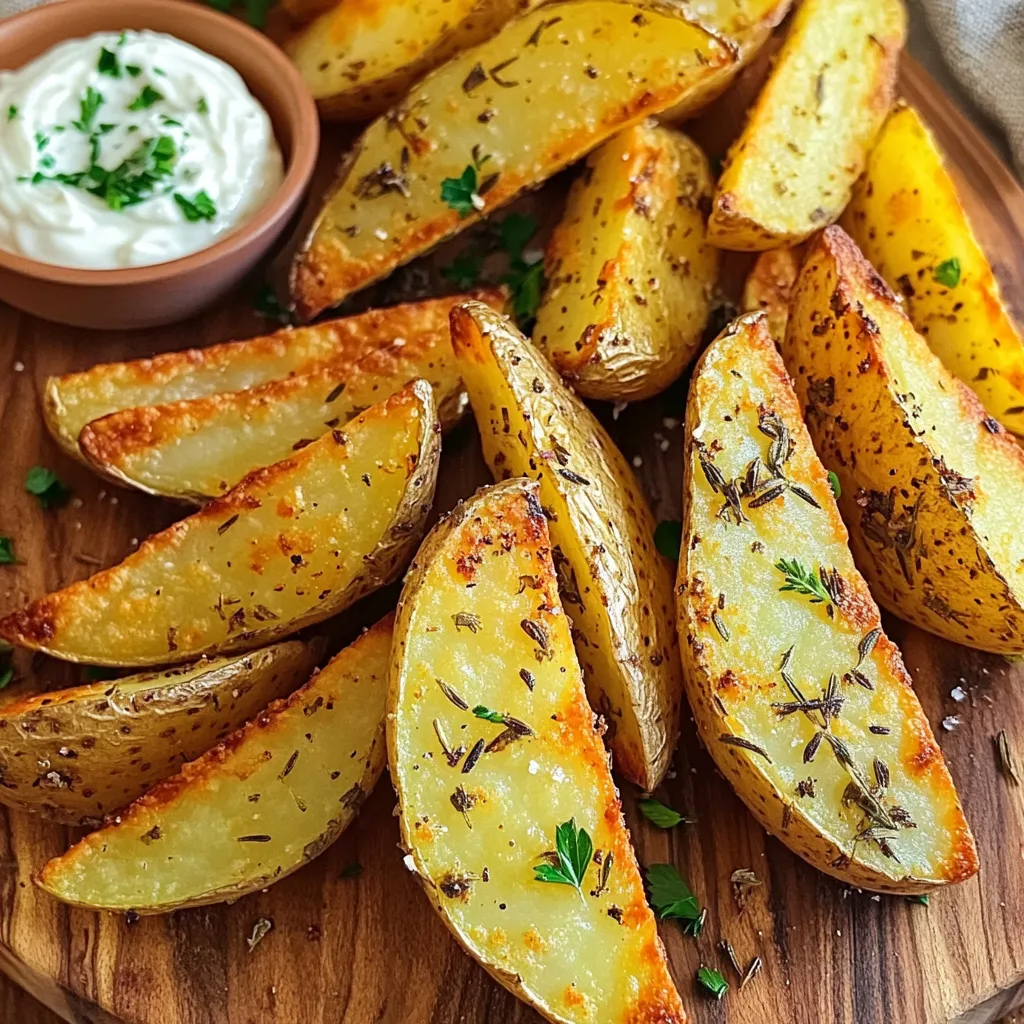 Air Fryer Garlic Herb Potato Wedges Crispy Delight