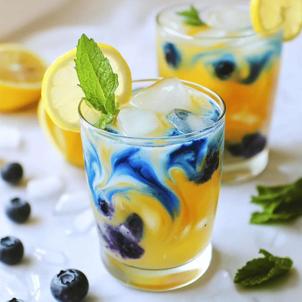 The main ingredients for color changing lemonade include fresh lemon juice, sweeteners, cold water, baking soda, and blueberry juice. Each plays a role in creating this fun drink.