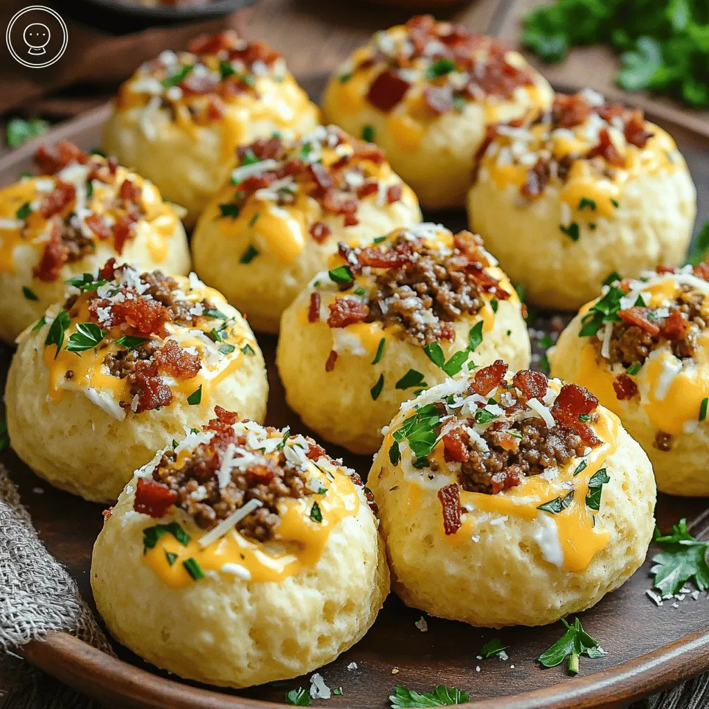 Garlic Parmesan Bacon Cheeseburger Bombs Delight