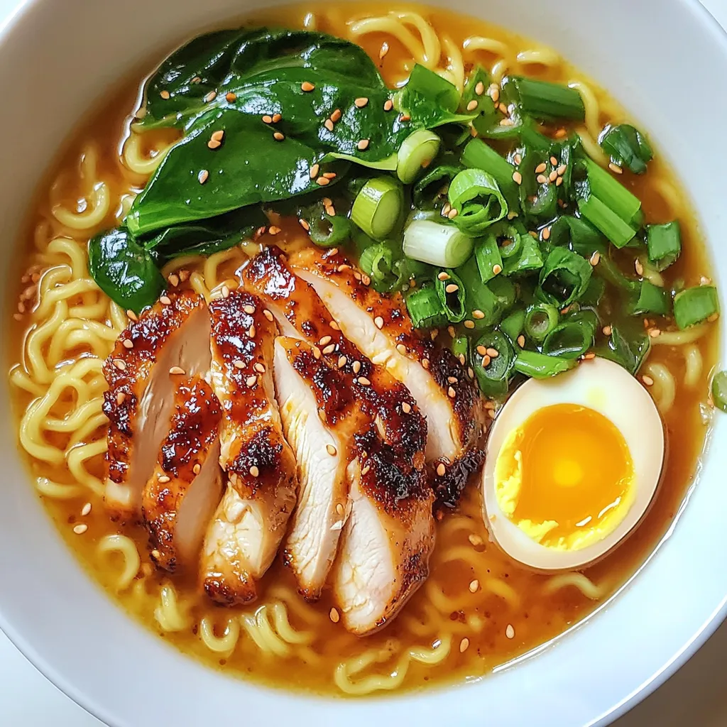 Fiery Chicken Ramen with Garlic Sauce Recipe Delight