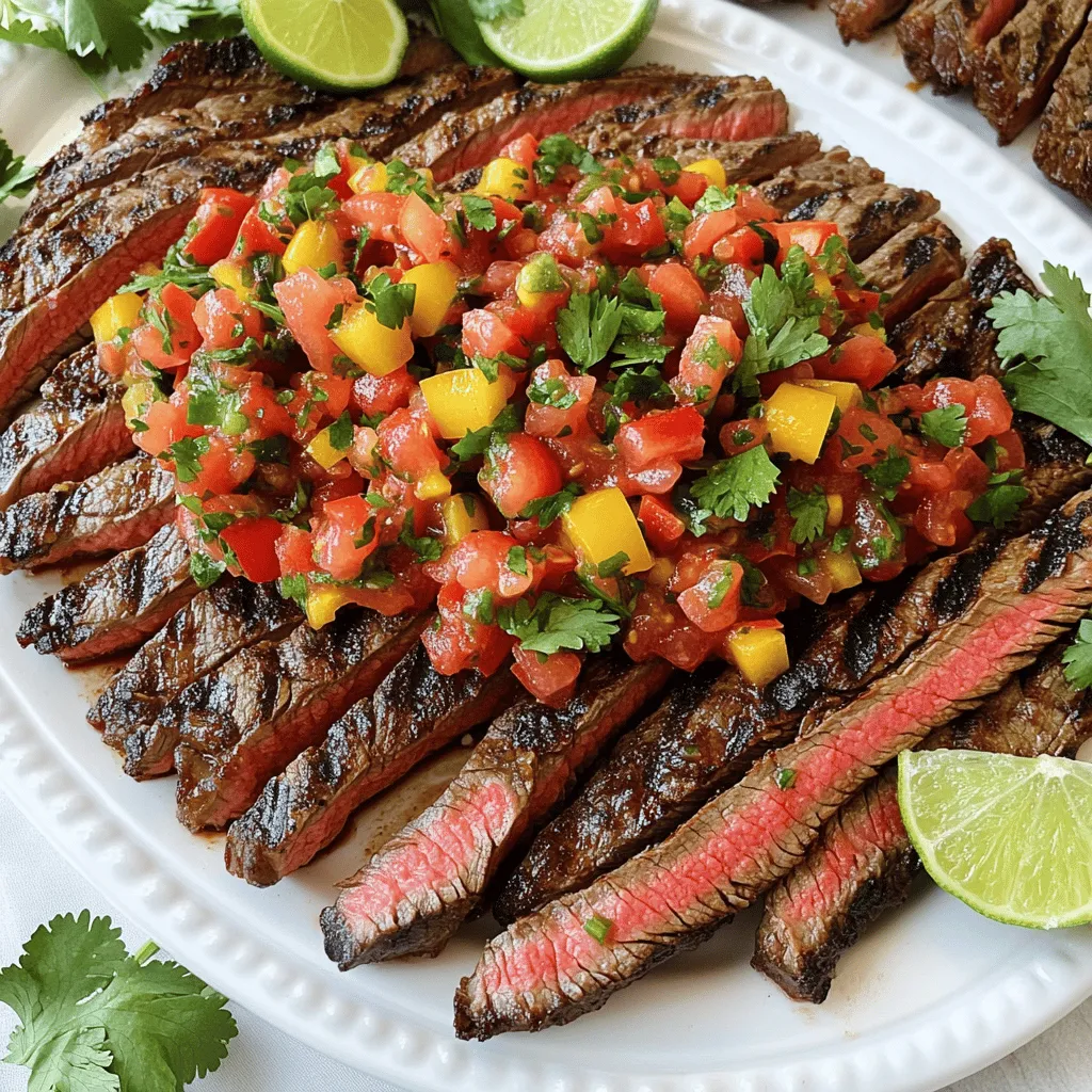 Grilled Flank Steak with Tomato Pepper Salsa Delight