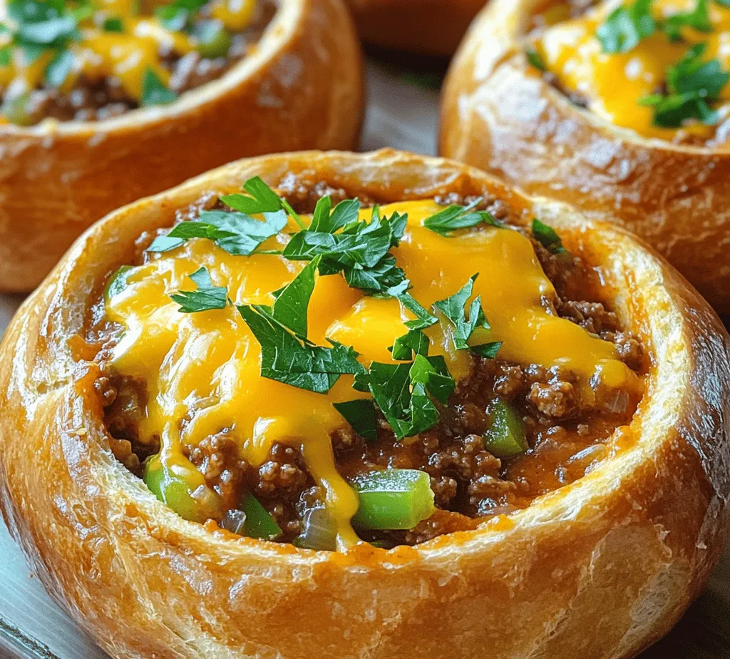 To create the perfect Bread Bowl Sloppy Joes, it