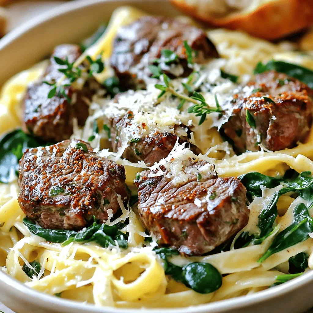 Garlic Butter Steak Bites with Creamy Pasta Delight