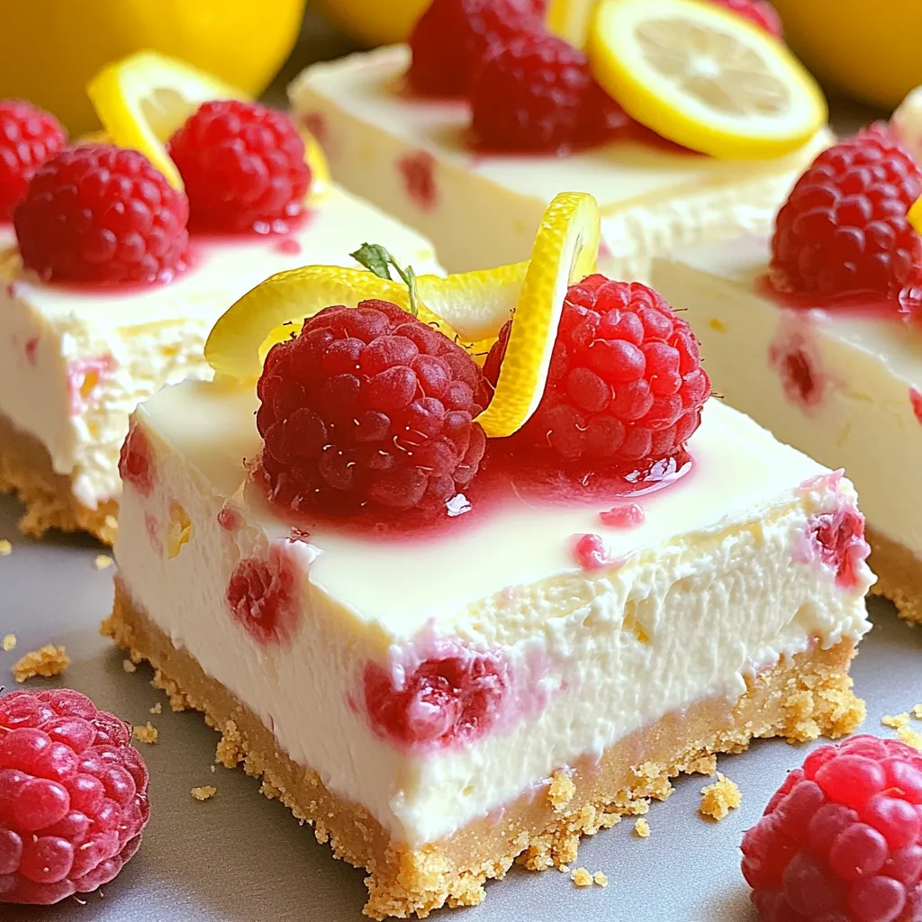 No Bake Lemon Raspberry Cheesecake Bars Delightful Treat