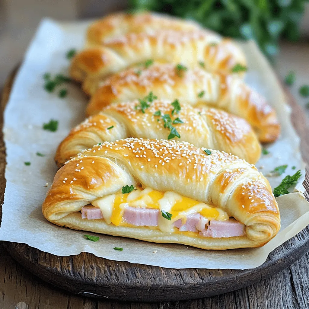 Homemade Ham Cheese Sticks Wrapped in Crescents Treat