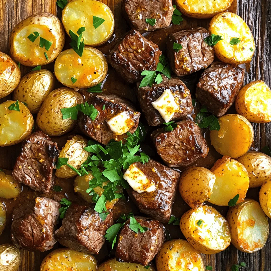 Garlic Butter Steak Bites and Potatoes Simple Recipe