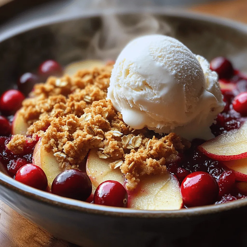 Warm Cranberry Apple Crisp with Oat Crumble Delight