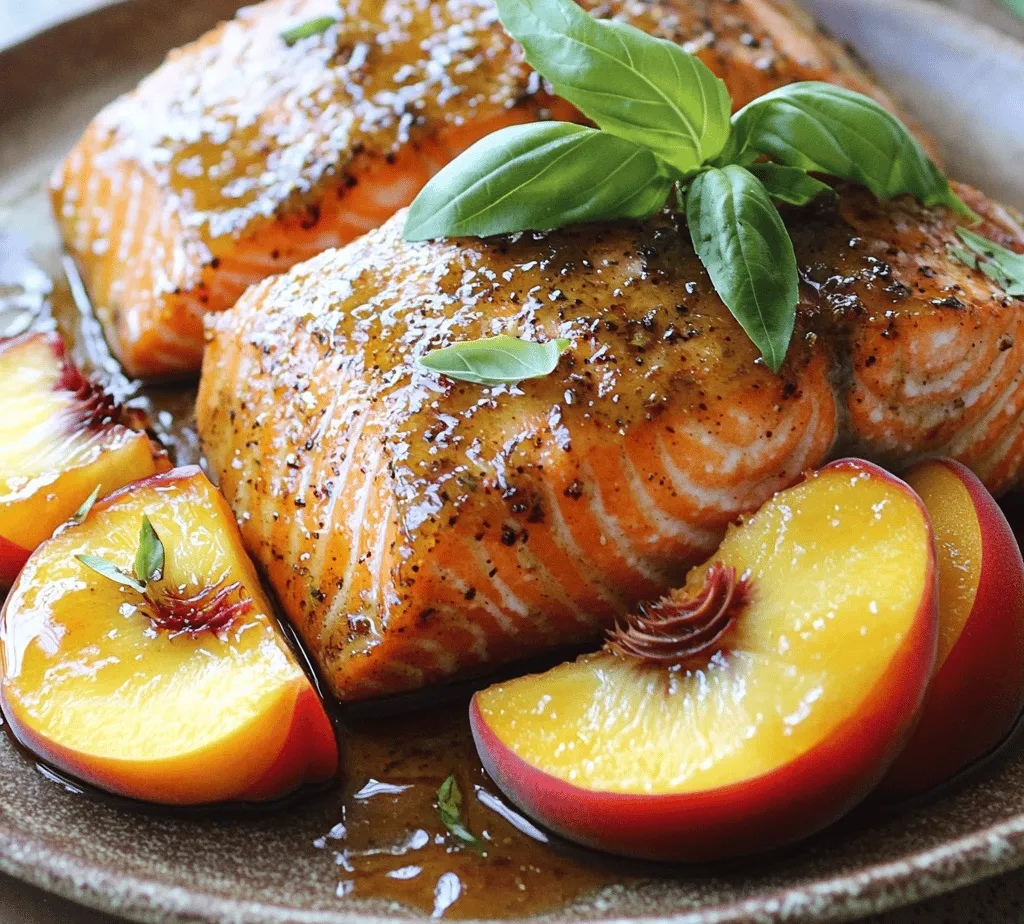 Welcome to the world of Bourbon Peach Roasted Salmon, a dish that beautifully marries the rich, savory flavors of salmon with the sweet and juicy essence of ripe peaches. This delightful recipe is not just a feast for the palate; it