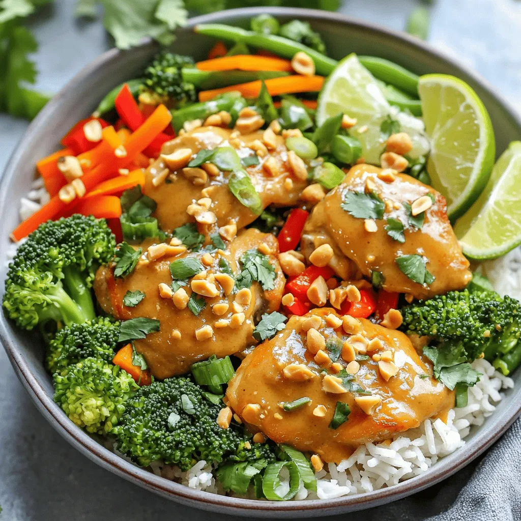 Thai Peanut Chicken Bowls Flavorful and Easy Recipe