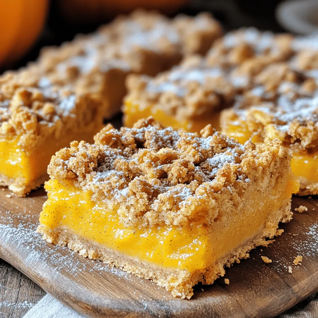 To make the perfect pumpkin pie crumble bars, you need these simple ingredients: