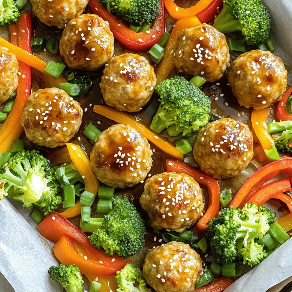 Sheet-Pan Teriyaki Chicken Meatballs with Veggies Delight