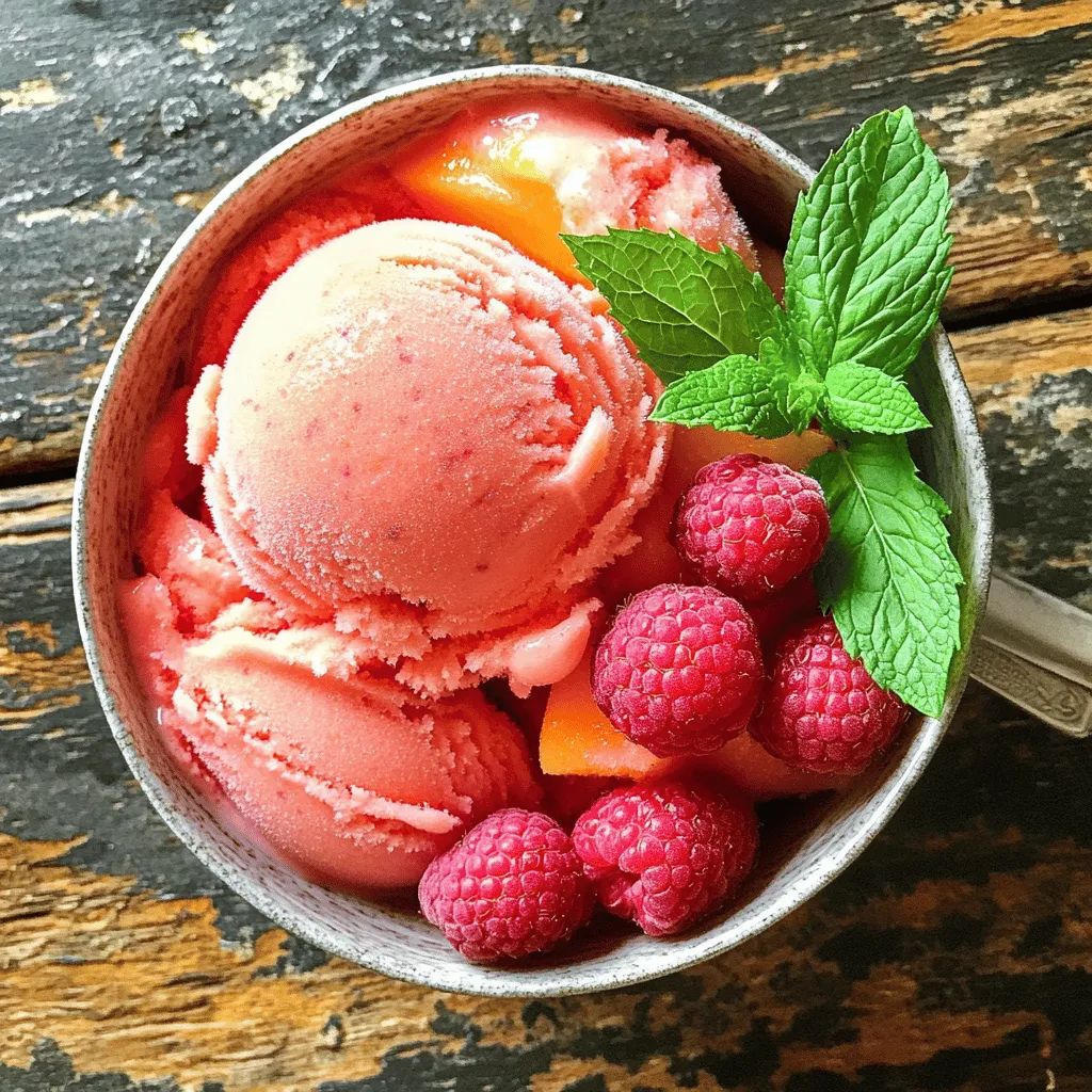 Peach Raspberry Sorbet Refreshing Summer Treat