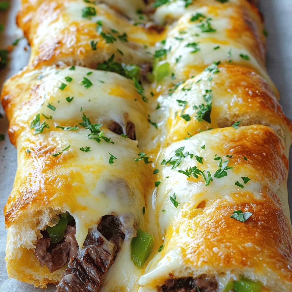 Philly Cheesesteak Stuffed Cheesy Breadsticks Delight