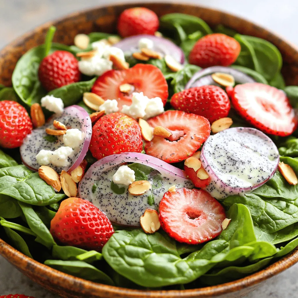 Strawberry Spinach Salad with Poppyseed Dressing Delight