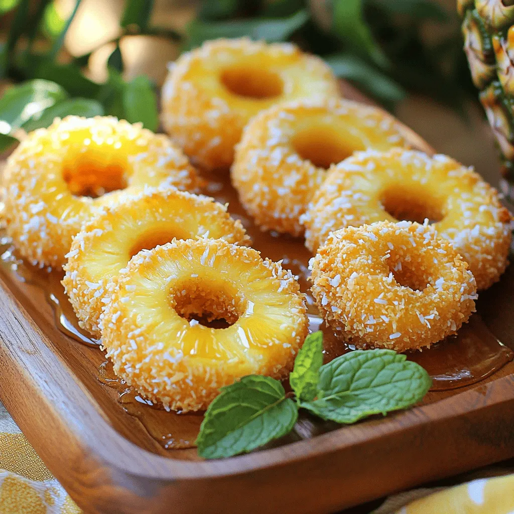 For this Fried Pineapple with Coconut Crust, you need some simple ingredients that create a delicious treat. Here’s what you will need: