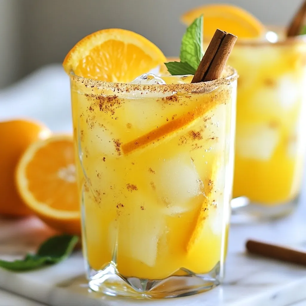Cinnamon Orange Cozy Mocktail Refreshing Drink Recipe