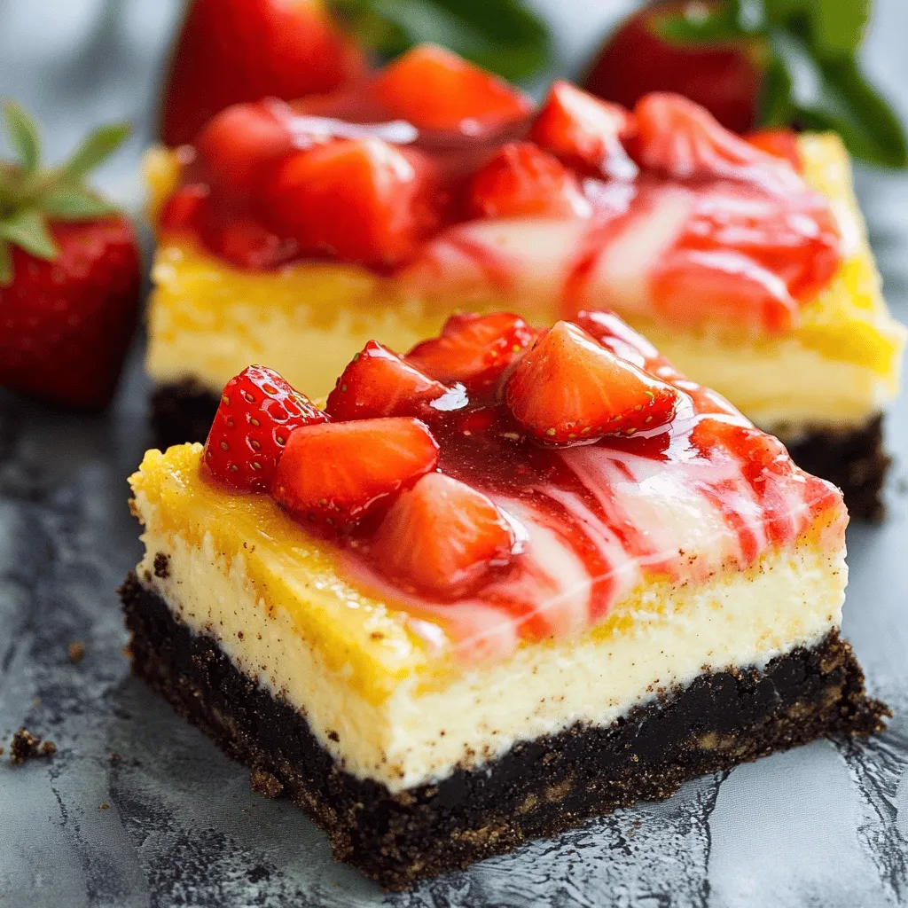 Golden Oreo Strawberry Cheesecake Bars are a tasty treat that everyone loves. They mix crunchy Golden Oreos with creamy cheesecake and fresh strawberries. This dessert is not only easy to make, but it also looks stunning on any table.