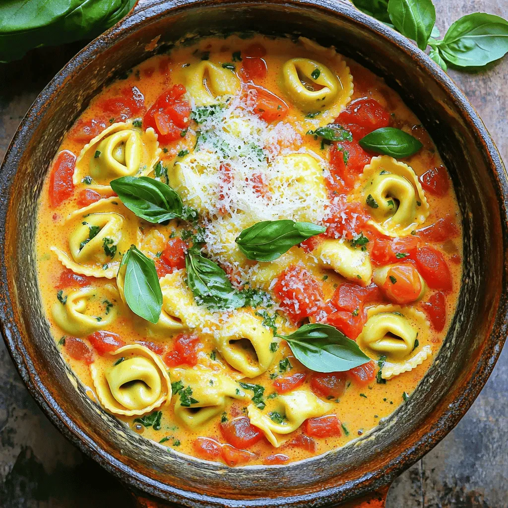 One-Pot Creamy Tomato Basil Tortellini Delight
