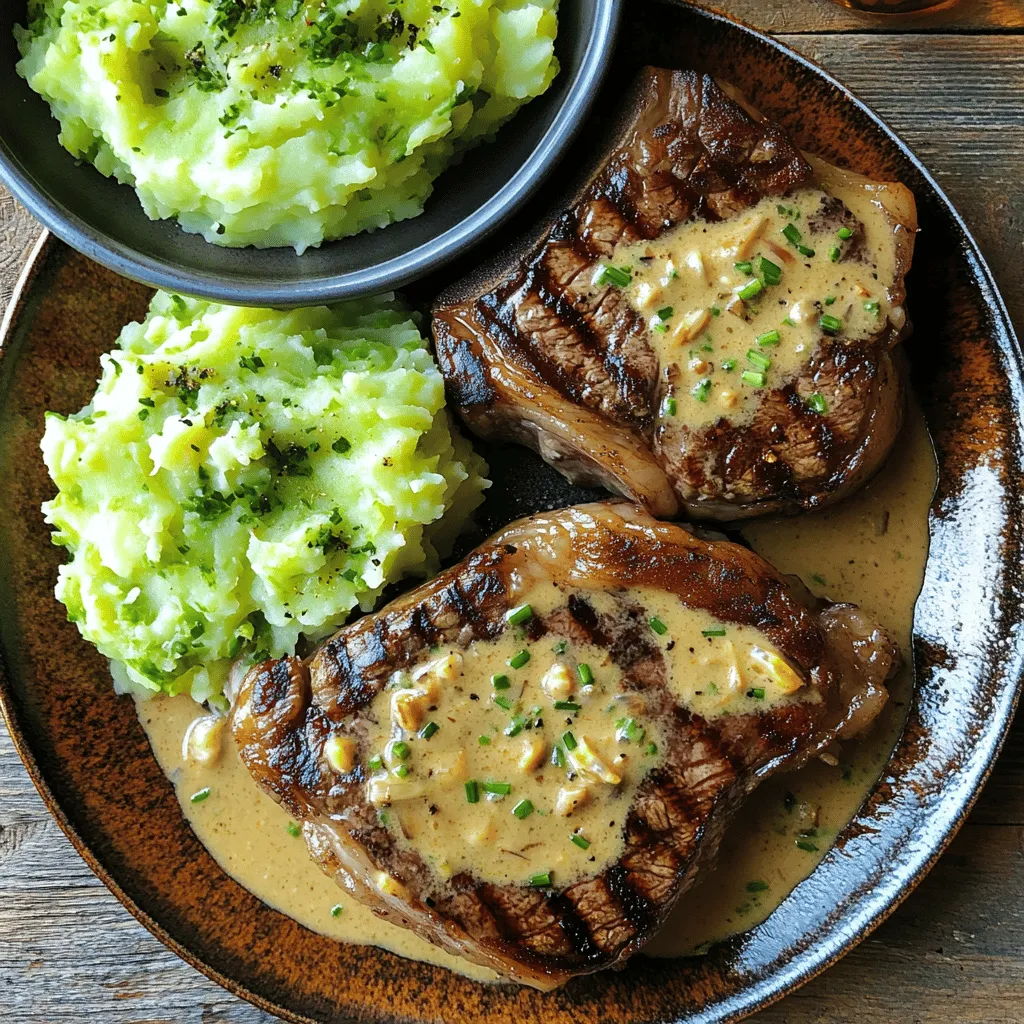 Gaelic Irish Steaks with Whiskey Cream and Colcannon Delight