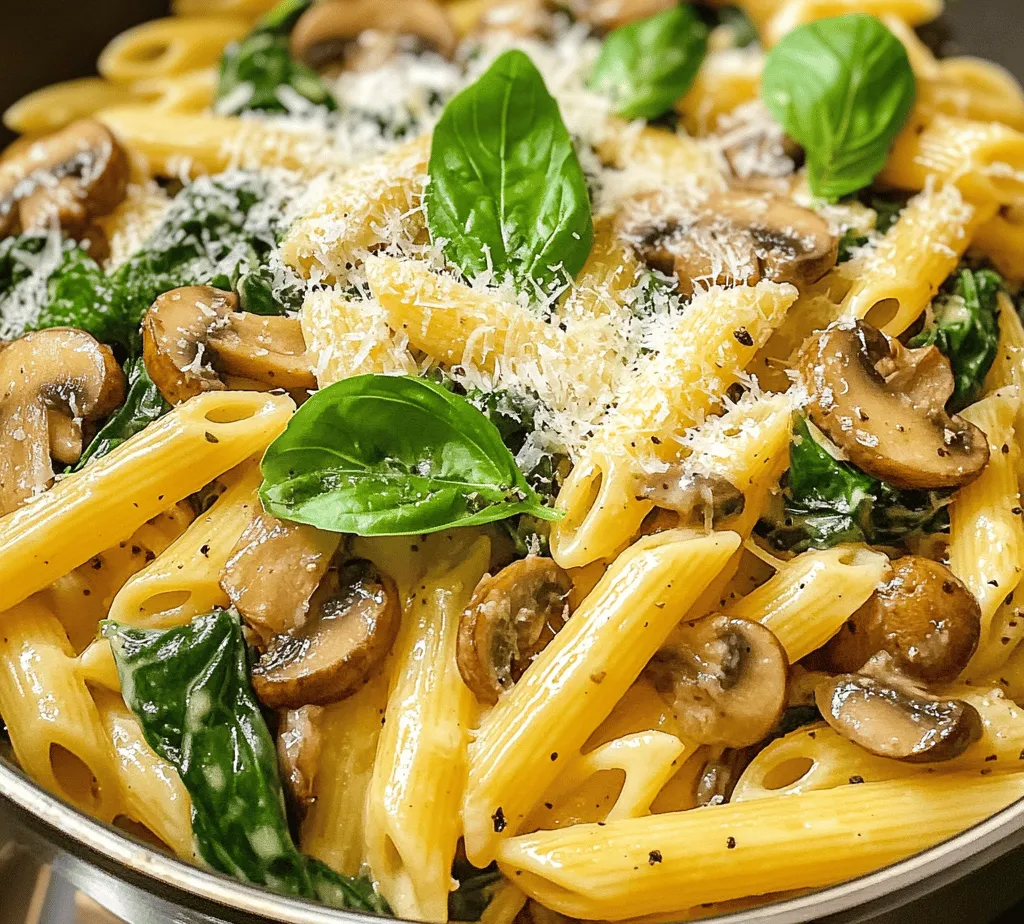 Every great dish begins with high-quality ingredients, and the Parmesan Spinach Mushroom Pasta Skillet is no exception. Let
