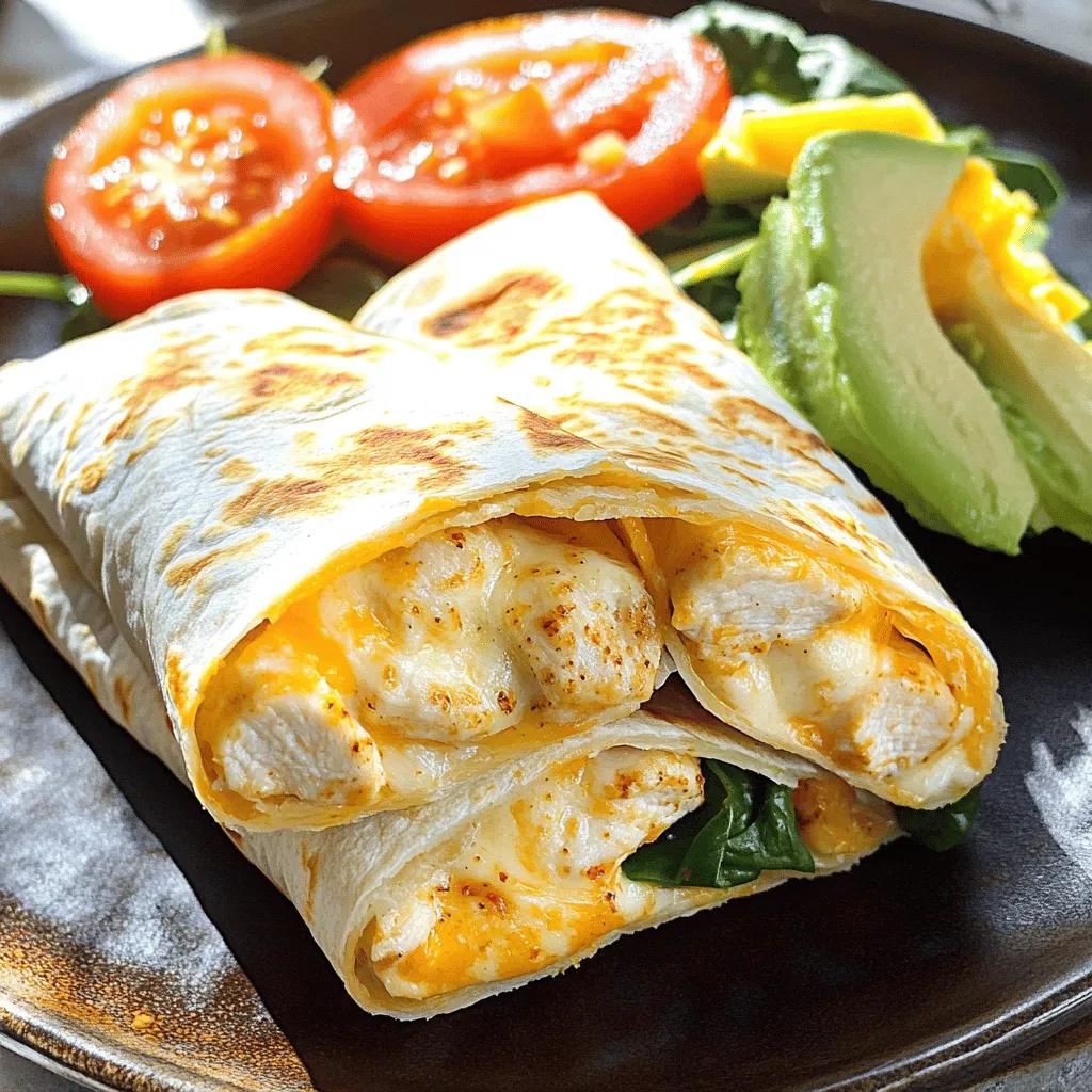Quick Cheesy Garlic Chicken Wraps for a Tasty Meal