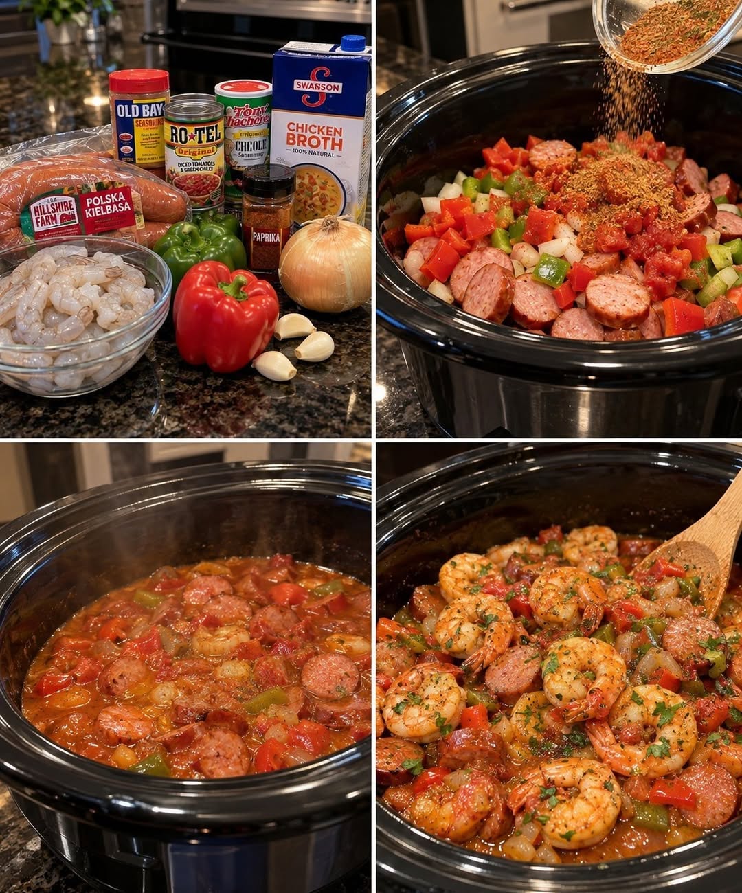 Easy Crockpot Cajun Shrimp & Sausage Dinner Recipe