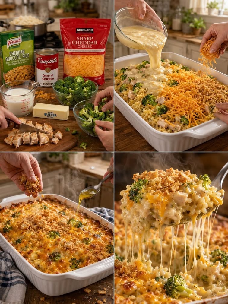 Easy Cheesy Chicken Broccoli Rice Casserole Recipe