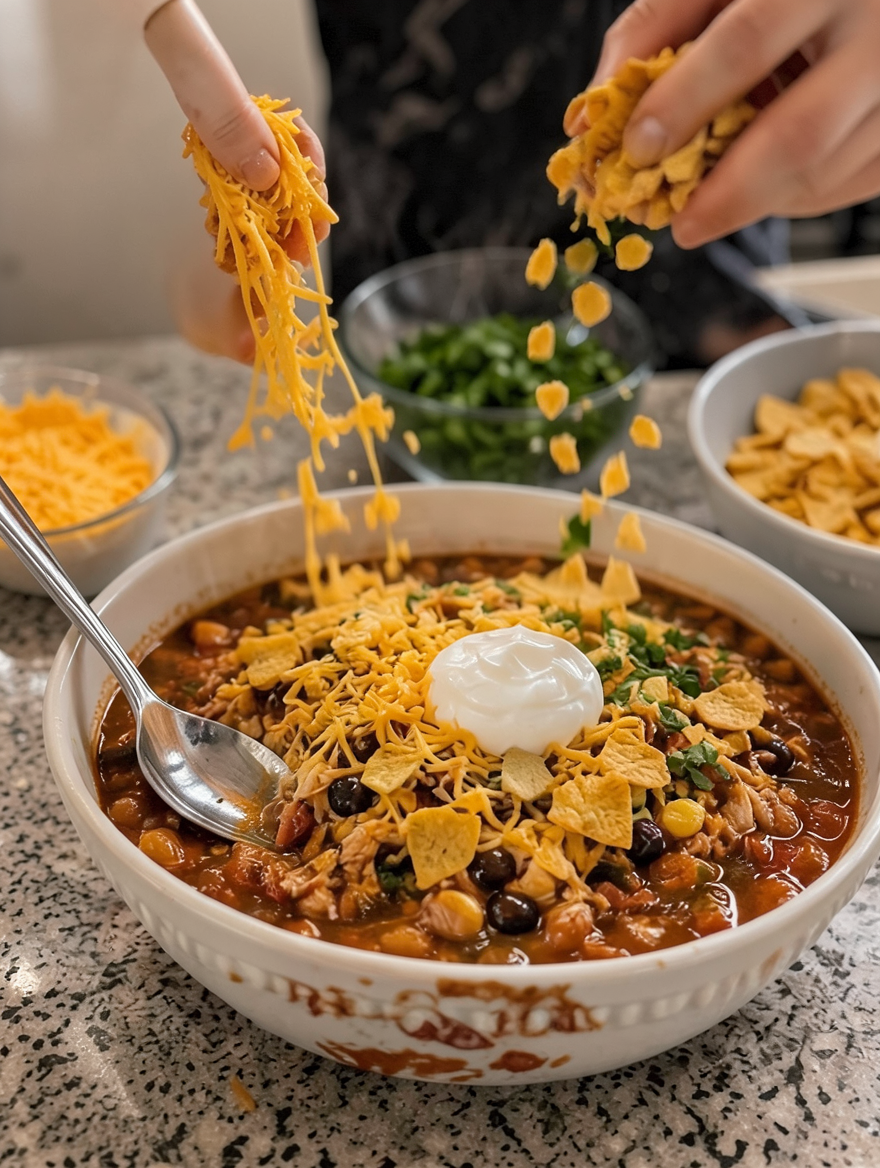 Quick & Easy 7 Can Chicken Taco Soup Recipe