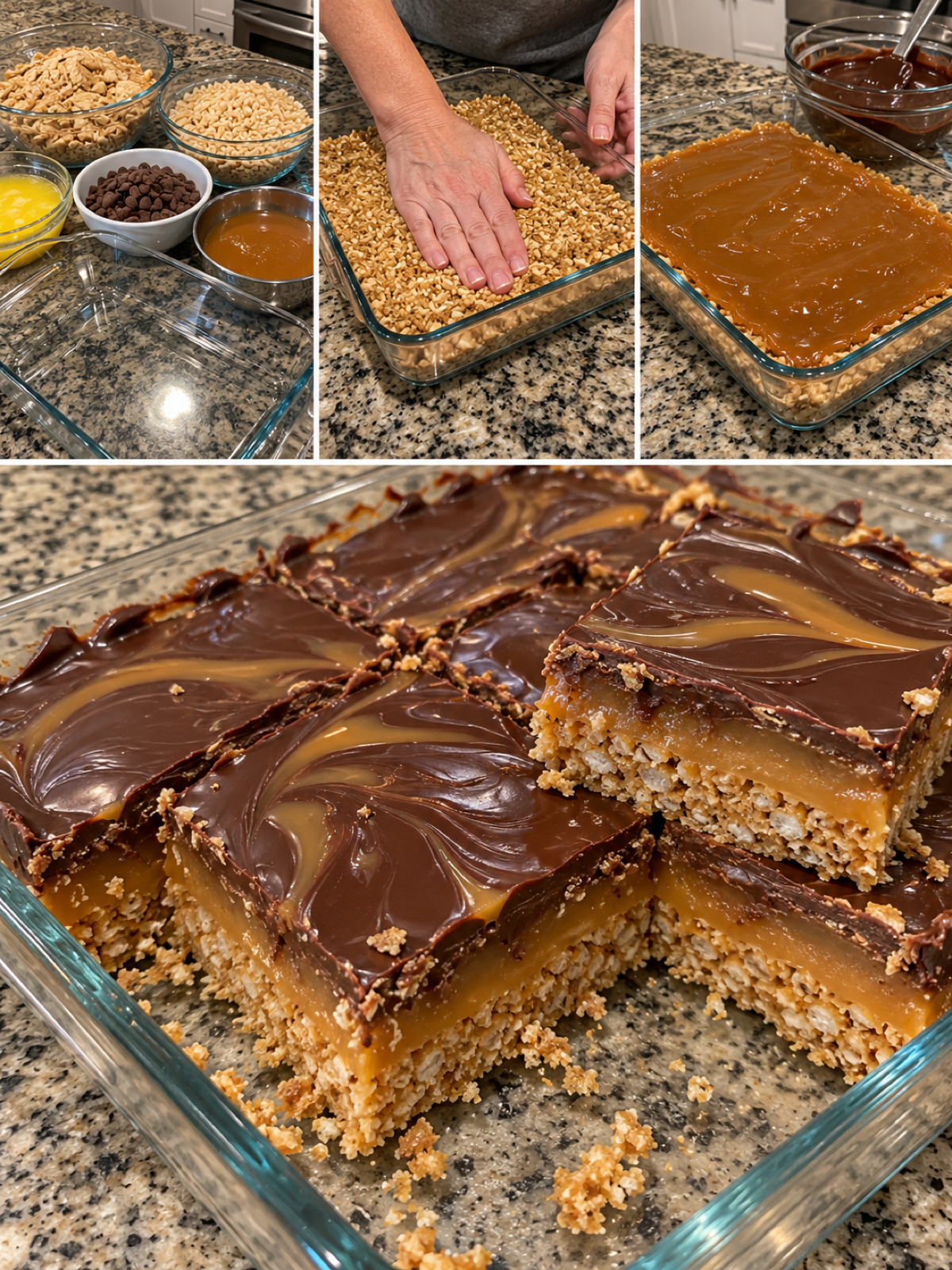 Easy Chocolate Caramel Crunch Bars Recipe - Decadent Delight