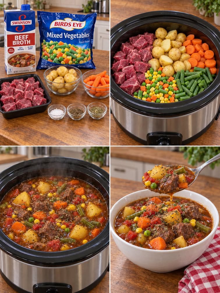 Easy Slow Cooker Hearty Beef and Vegetable Soup Recipe
