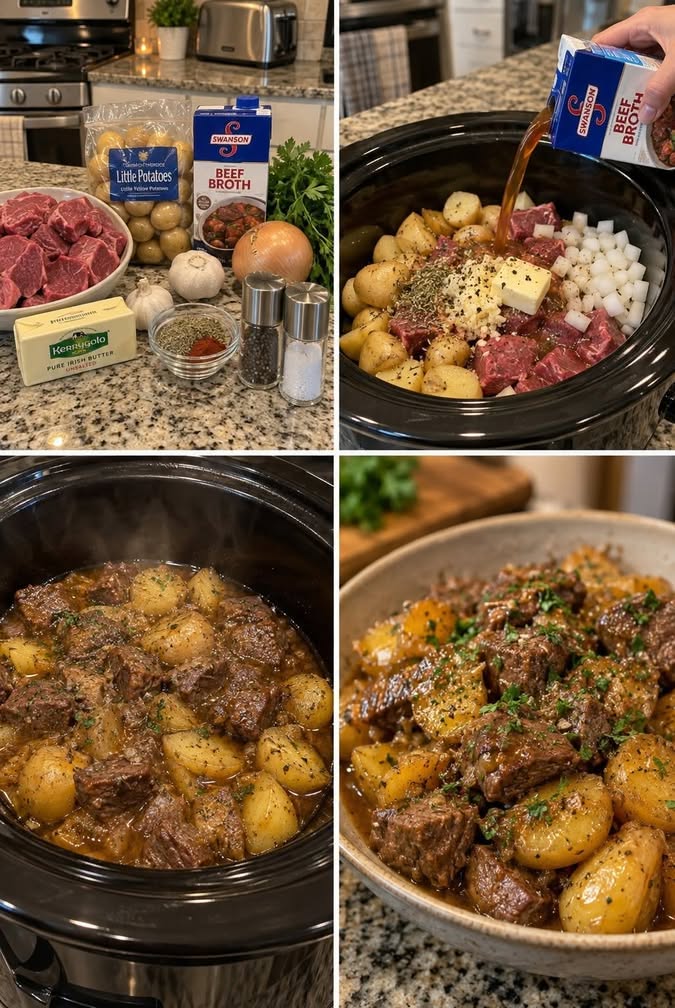 The Best Crockpot Garlic Butter Beef Stew Recipe Ever