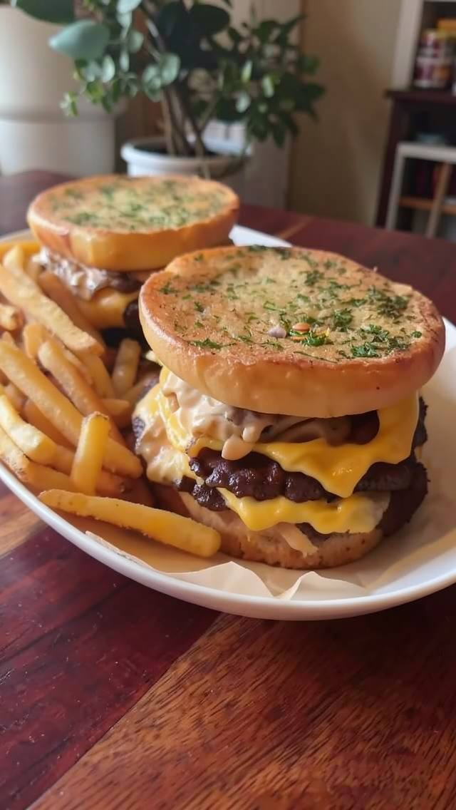 Easy Garlic Bread Smash Burgers With Homemade Sauce