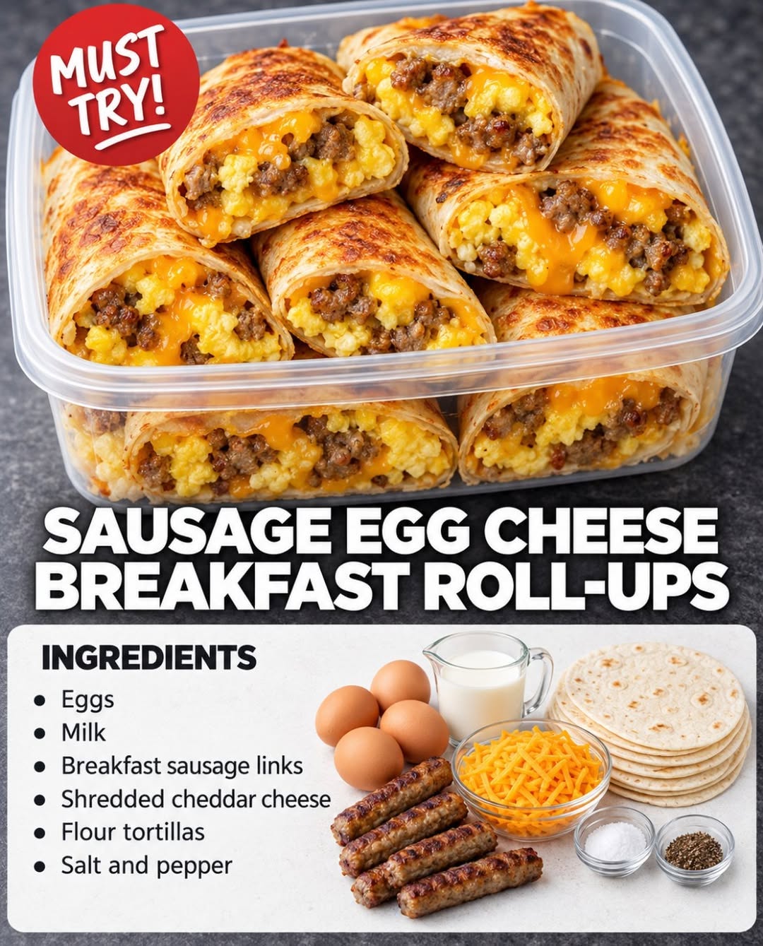 Easy Sausage Egg Cheese Breakfast Roll-Ups Recipe