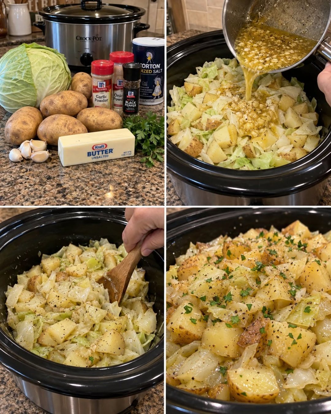 Easy Garlic Butter Cabbage and Potatoes Recipe