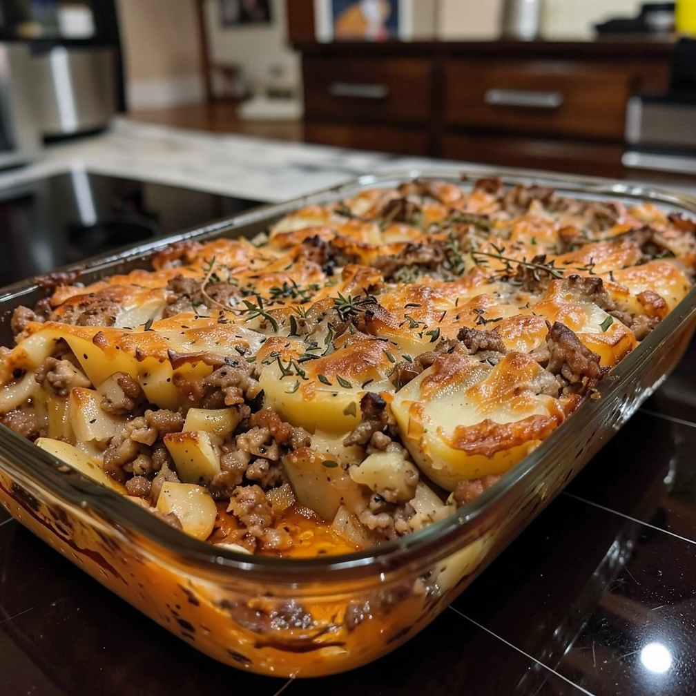 Easy Comforting Potato and Ground Beef Casserole Recipe