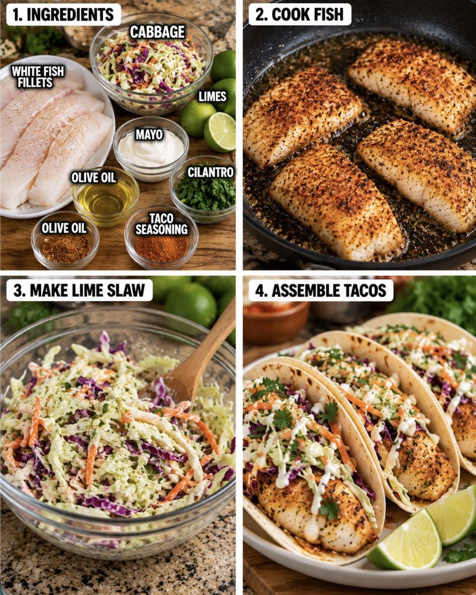 Quick and Flavorful Fish Tacos with Zesty Lime Slaw