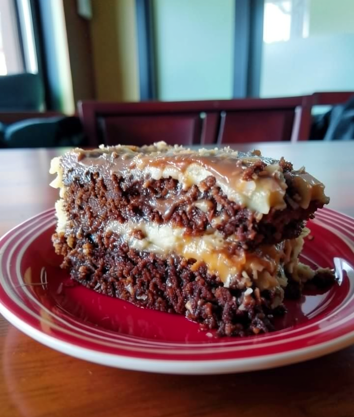 The Best German Chocolate Cake with Coconut-Pecan Frosting