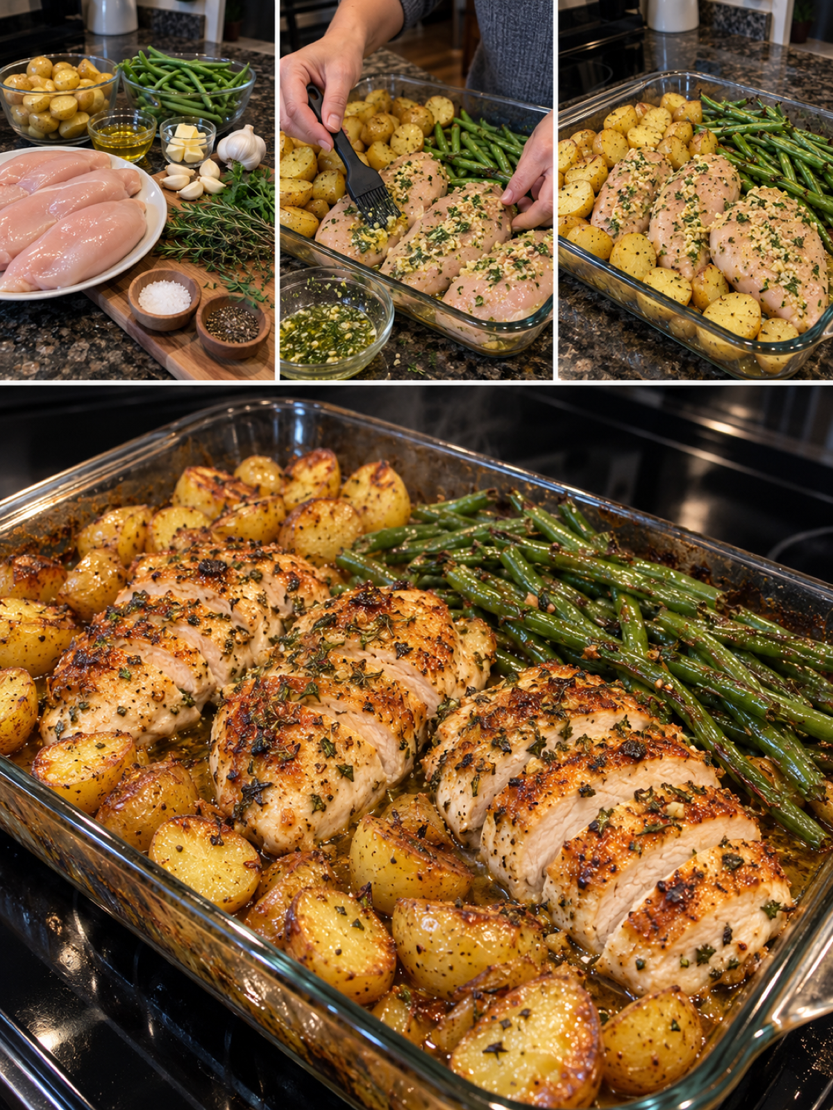 Easy Ultimate Garlic Herb Roasted Chicken with Potatoes