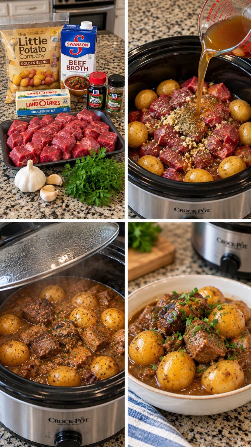 Easy Crock-Pot Garlic Butter Beef & Little Potatoes Recipe