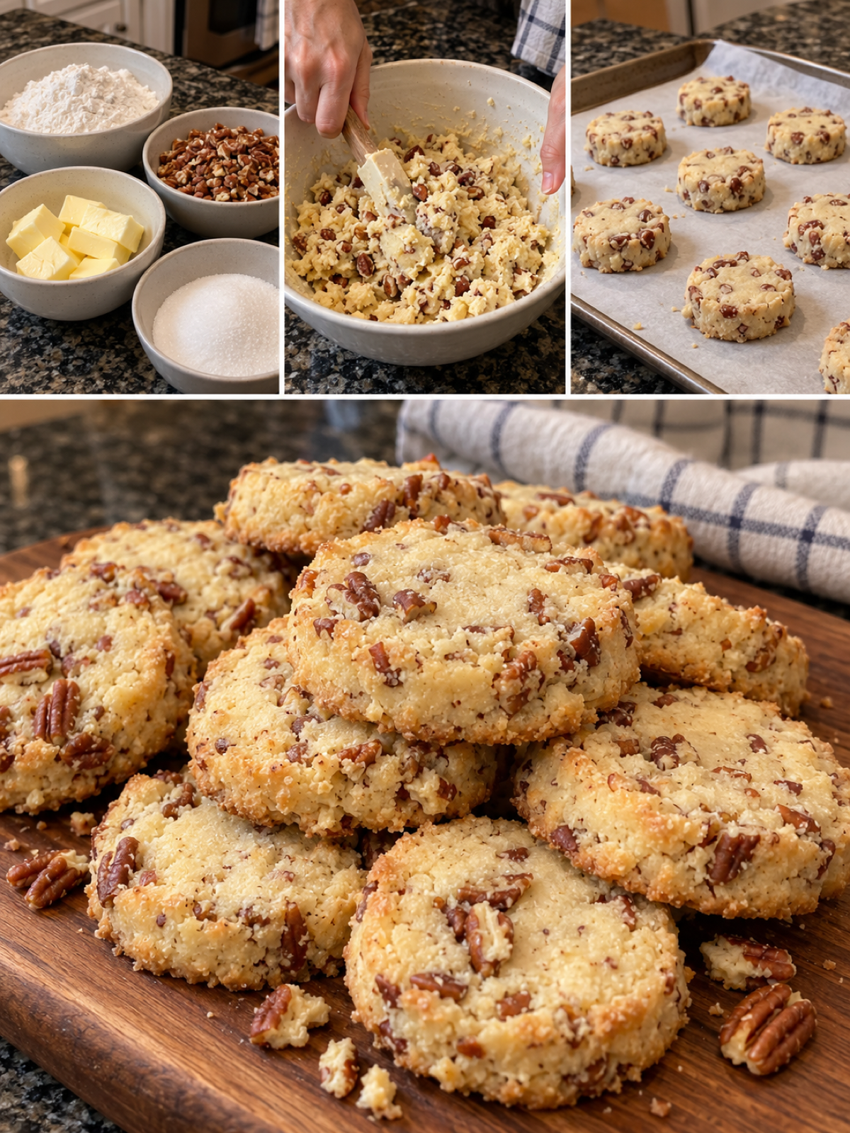 Easy Buttery Pecan Shortbread Cookies Recipe