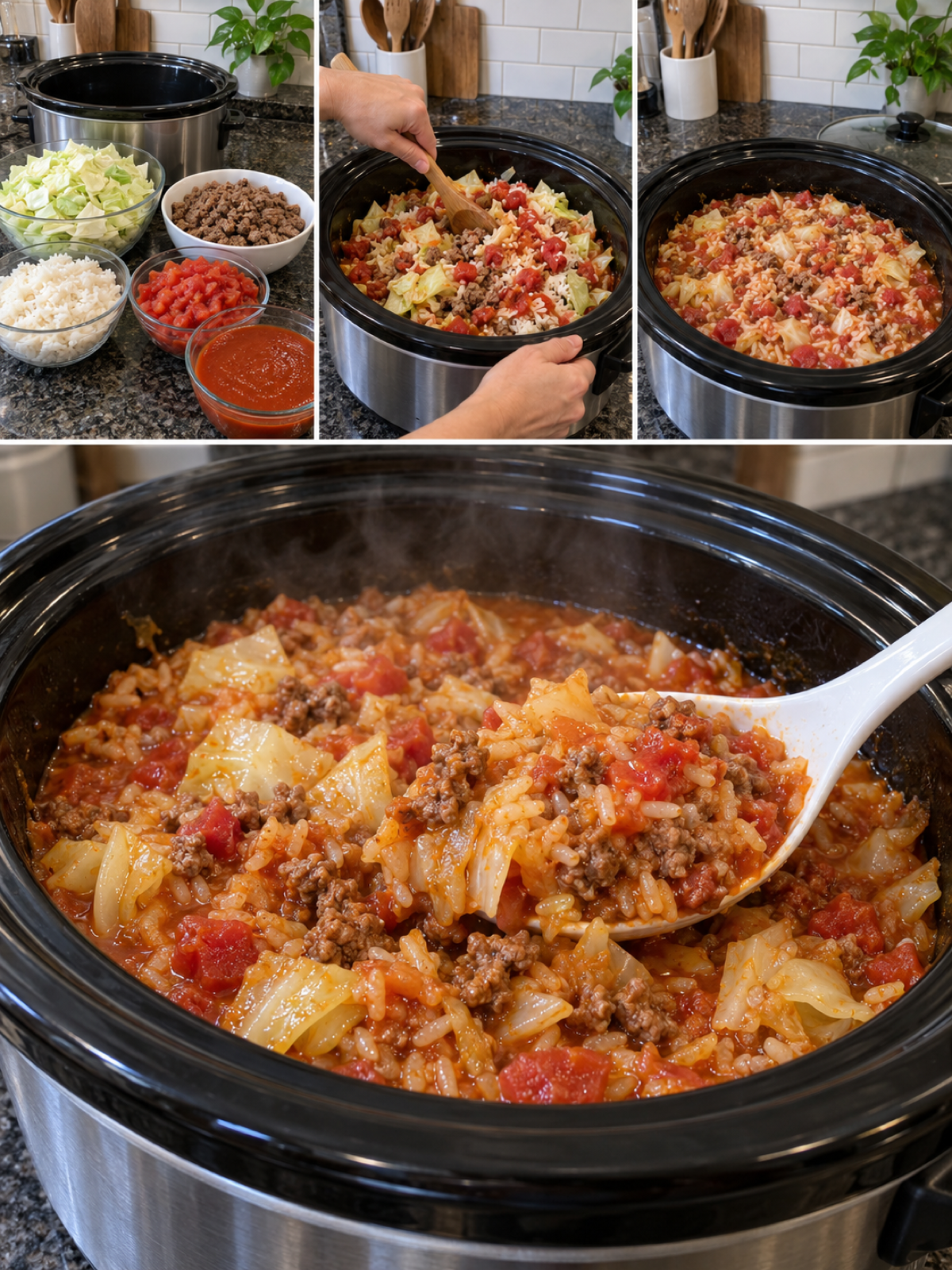 Easy Slow-Cooker Unstuffed Cabbage Roll Casserole Recipe