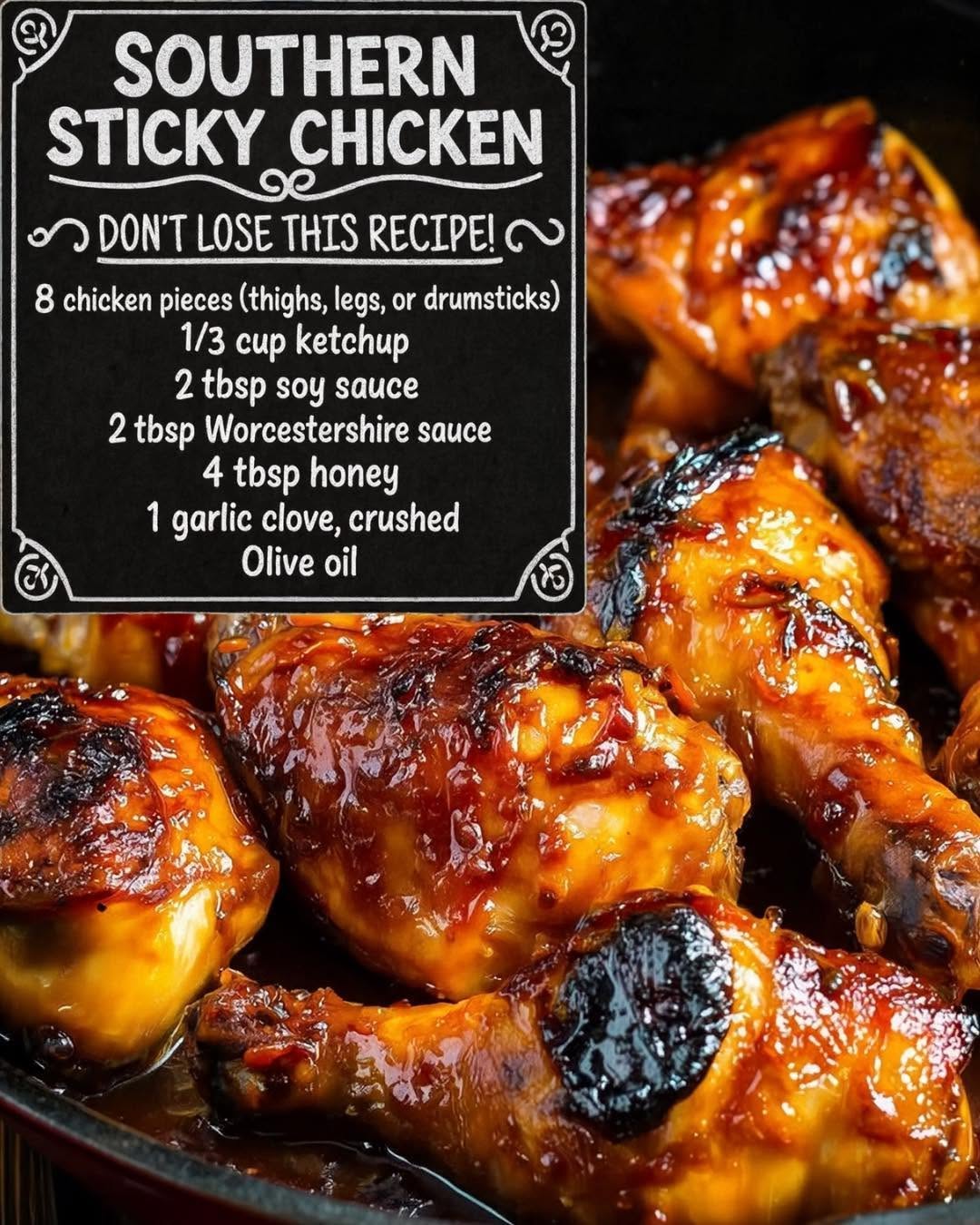 The Best Southern Sticky Chicken Recipe with Sweet Glaze